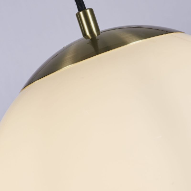 Searchlight-6077SB - Atom II - Satin Brass Pendant with White Opal Glass 30 cm