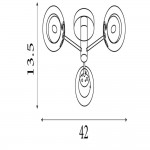 Churchill - Chrome 3 Light Semi Flush with White & Smoked Glass