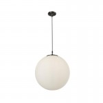 Atom - Opal Shiny Glass & Matt Black Globe Pendant Atom - Opal Shiny Glass & Matt Black Globe Pendant