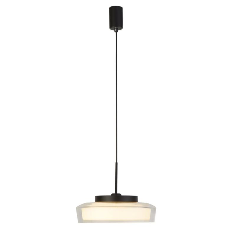 Searchlight-60962BK - Puck - Clear & White with Black Bathroom Pendant