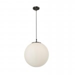 Atom - Opal Shiny Glass & Matt Black Globe Pendant Atom - Opal Shiny Glass & Matt Black Globe Pendant