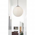 Atom - Opal Shiny Glass & Matt Black Globe Pendant Atom - Opal Shiny Glass & Matt Black Globe Pendant