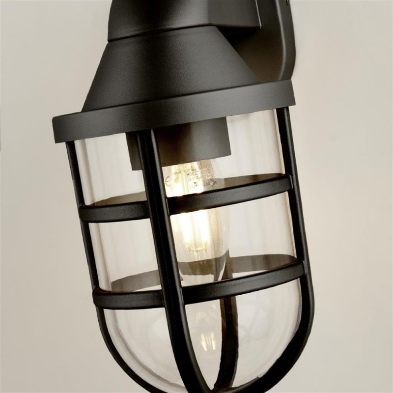 Searchlight-61133BK - Seaside - Black Wall Lamp IP44