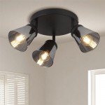 Mega - Black 3 Round Spotlights with Smoked Glasses Mega - Black 3 Round Spotlights with Smoked Glasses