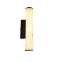 Wales - Matt Black LED Wall Lamp with Marble Resin Diffuser