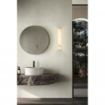 Wales - Matt Gold LED Wall Lamp with Marble Resin Diffuser