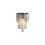 Empire - Antique Brass 2 Light Wall Lamp with Clear Crystal