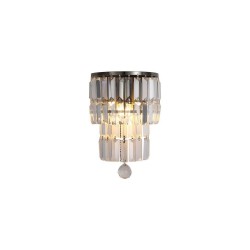 Empire - Antique Brass 2 Light Wall Lamp with Clear Crystal