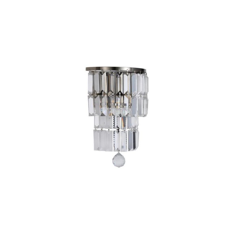 Searchlight-61321-2AB - Empire - Antique Brass 2 Light Wall Lamp with Clear Crystal