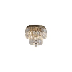 Empire - Antique Brass 4 Light Flush with Clear Crystal