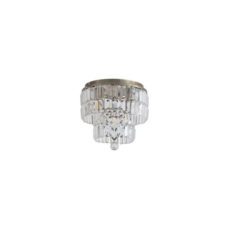 Searchlight-61321-4AB - Empire - Antique Brass 4 Light Flush with Clear Crystal