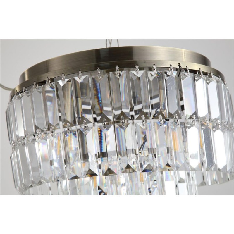 Searchlight-61321-4AB - Empire - Antique Brass 4 Light Flush with Clear Crystal