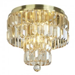 Empire - Satin Brass 4 Light Flush with Champagne Crystal Empire - Satin Brass 4 Light Flush with Champagne Crystal