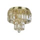 Searchlight-61321-4SB - Empire - Satin Brass 4 Light Flush with Champagne Crystal