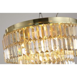 Empire - Satin Brass 6 Light Flush with Champagne Crystal