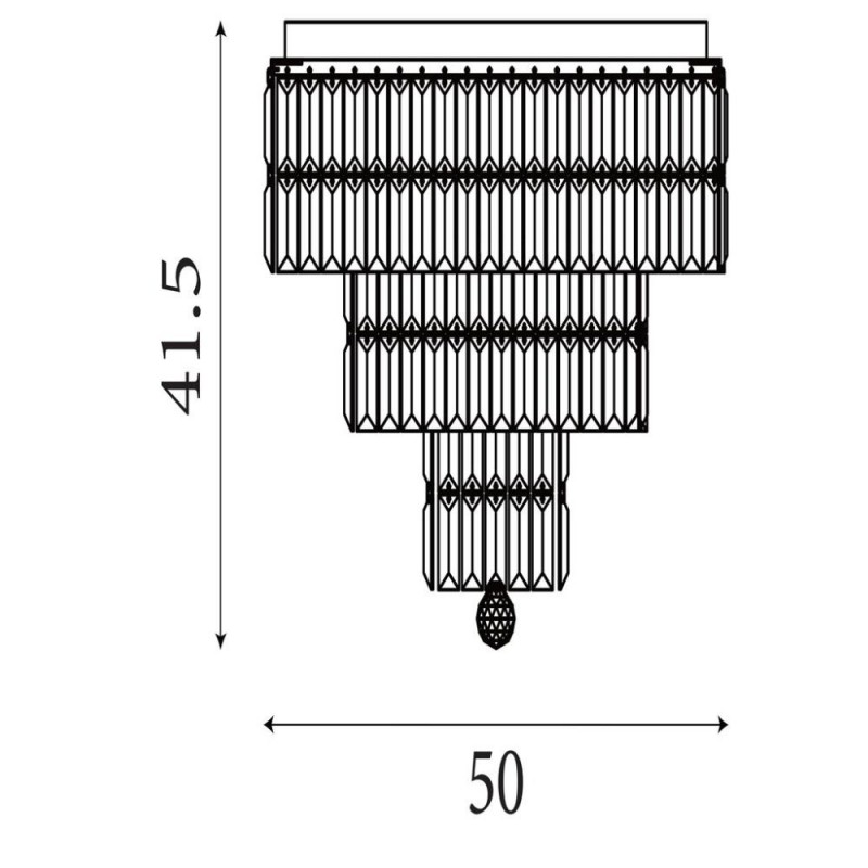Searchlight-61321-6SB - Empire - Satin Brass 6 Light Flush with Champagne Crystal