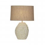 Adelaide - Cream Resin Table Lamp With Oatmeal Linen Shade