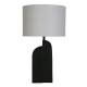 Searchlight-61650BK - Perth - Matt Black Ceramic Table Lamp with White Linen Shade