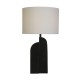 Searchlight-61650BK - Perth - Matt Black Ceramic Table Lamp with White Linen Shade