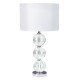 Searchlight-6194CC-1 - Bliss - Chrome & Clear Glass Table Lamp with White Linen Shade
