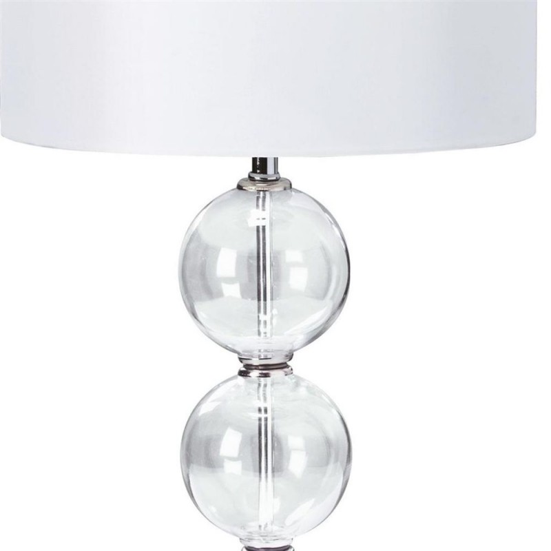 Searchlight-6194CC-1 - Bliss - Chrome & Clear Glass Table Lamp with White Linen Shade
