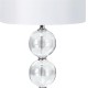 Searchlight-6194CC-1 - Bliss - Chrome & Clear Glass Table Lamp with White Linen Shade