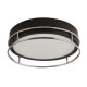 Searchlight-62012-2CC - Phoenix - Bathroom Black & Chrome 2 Light Flush with Frosted Glass