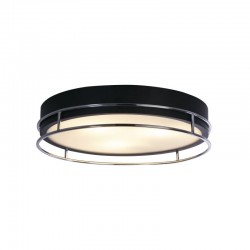 Phoenix - Bathroom Black & Chrome 3 Light Flush with Frosted Glass Phoenix - Bathroom Black & Chrome 3 Light Flush with Frosted Glass