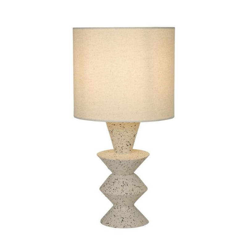 Searchlight-62021CR - Malacca - Terrazzo Ceramic Table Lamp with Beige Linen Shade
