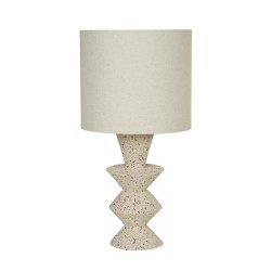 Malacca - Terrazzo Ceramic Table Lamp with Beige Linen Shade