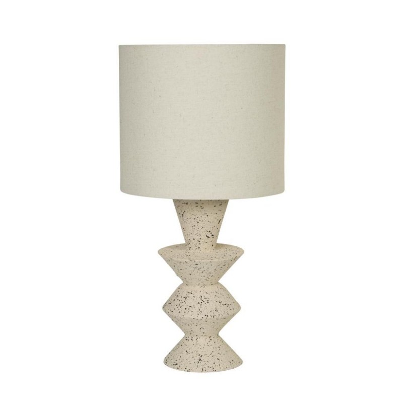 Searchlight-62021CR - Malacca - Terrazzo Ceramic Table Lamp with Beige Linen Shade