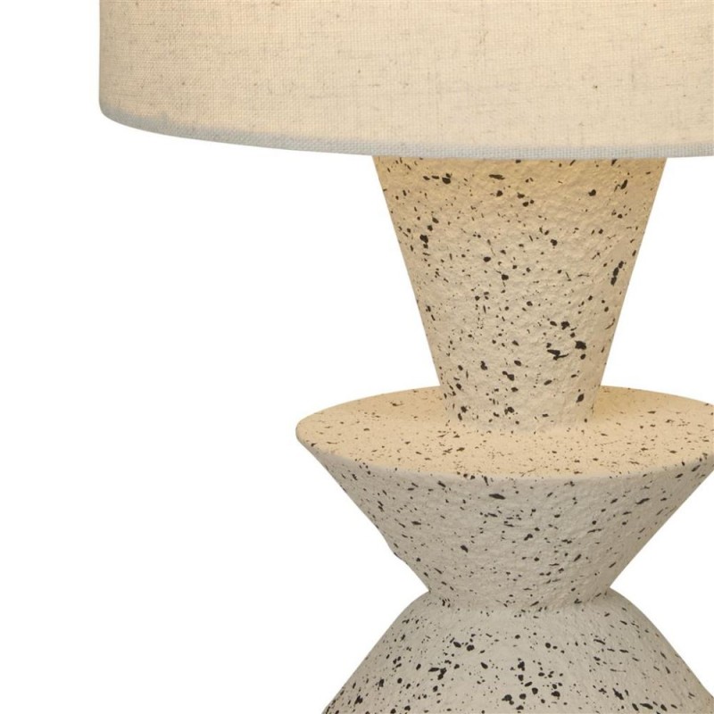 Searchlight-62021CR - Malacca - Terrazzo Ceramic Table Lamp with Beige Linen Shade