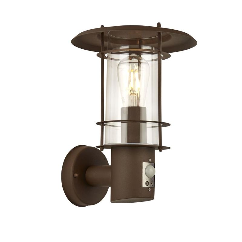 Searchlight-6211RUS - Edgeware - Rustic Brown with Sensor Wall Lamp