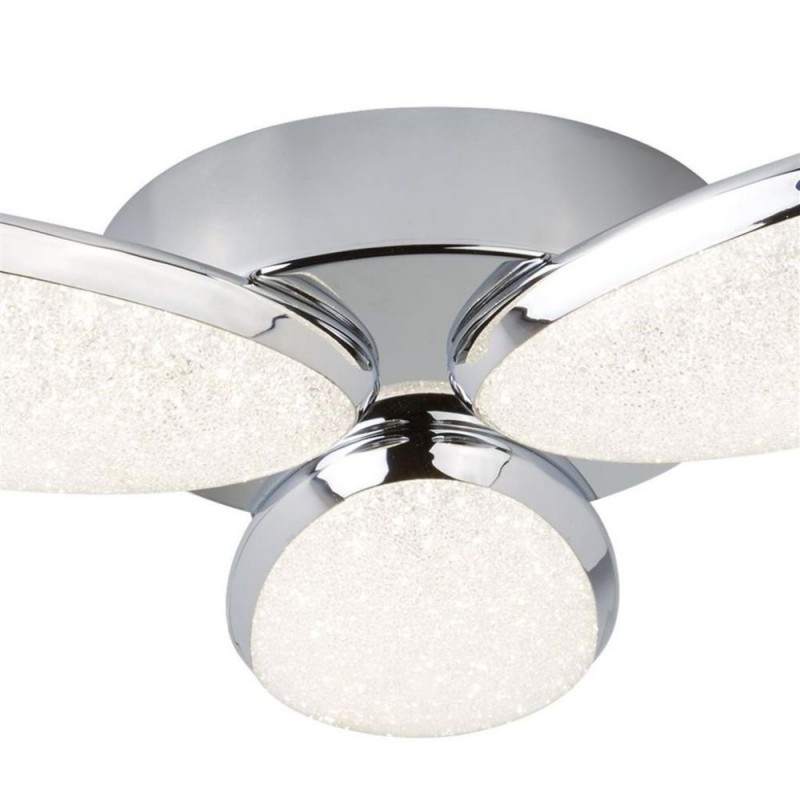 Searchlight-6213-3CC - Lori - Chrome LED Flush with Crushed Ice Effect
