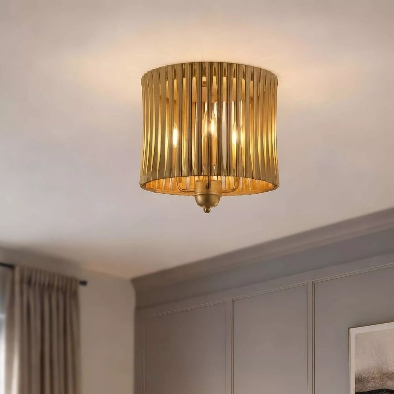 Searchlight-62430-3GO - Split - Painted Gold Metal 3 light Semi Flush