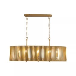 Split - Painted Gold Metal 8 light over Island Fitting