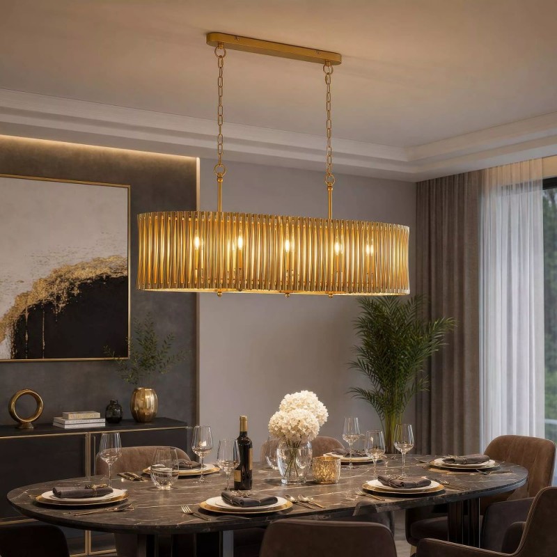 Searchlight-62430-8GO - Split - Painted Gold Metal 8 light over Island Fitting