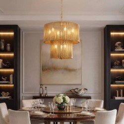 Split - Painted Gold Metal 9 light Centre Fitting