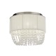 Searchlight-62617-3CC - Bellano - Chrome 3 Light Flush with White Fabric Shade & Crystal
