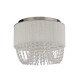 Searchlight-62617-3CC - Bellano - Chrome 3 Light Flush with White Fabric Shade & Crystal