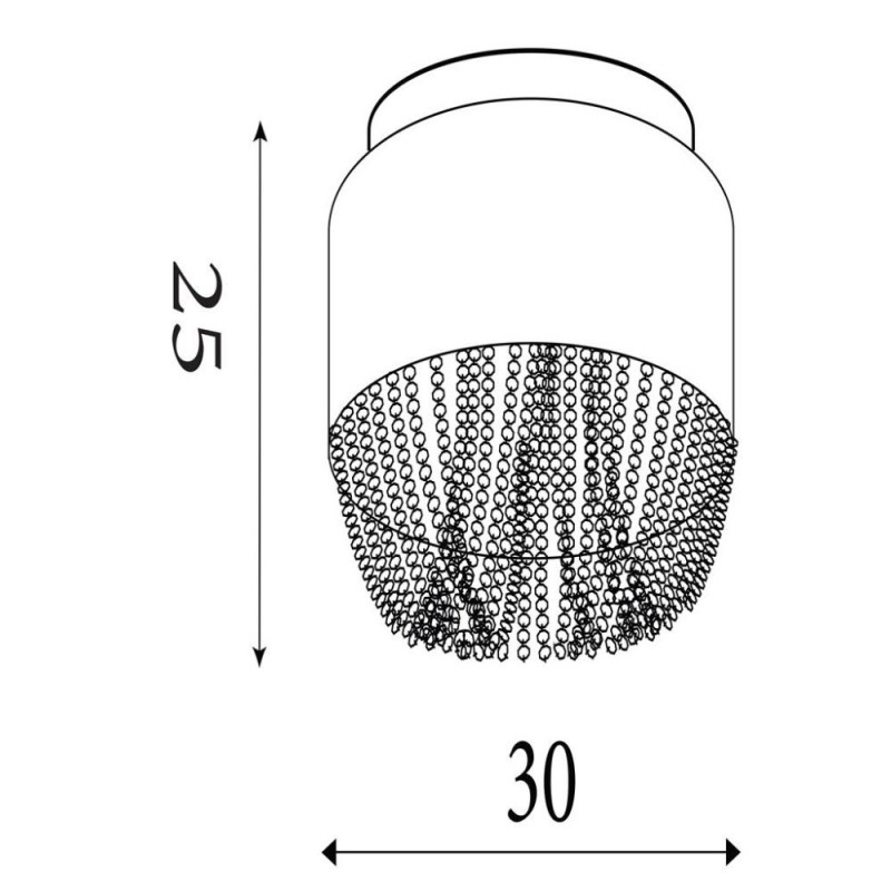 Searchlight-62617-3CC - Bellano - Chrome 3 Light Flush with White Fabric Shade & Crystal