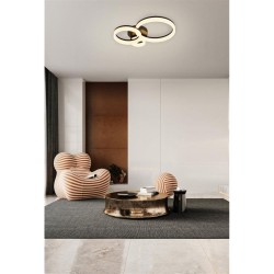 Triple - Matt Black 3 Light LED Flush