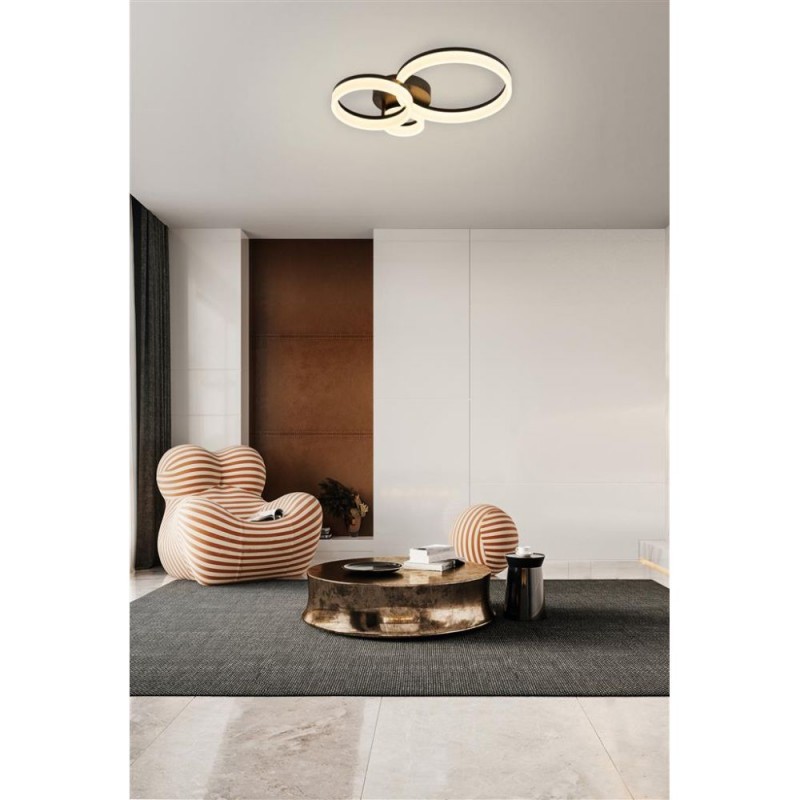 Searchlight-62793BK - Triple - Matt Black 3 Light LED Flush