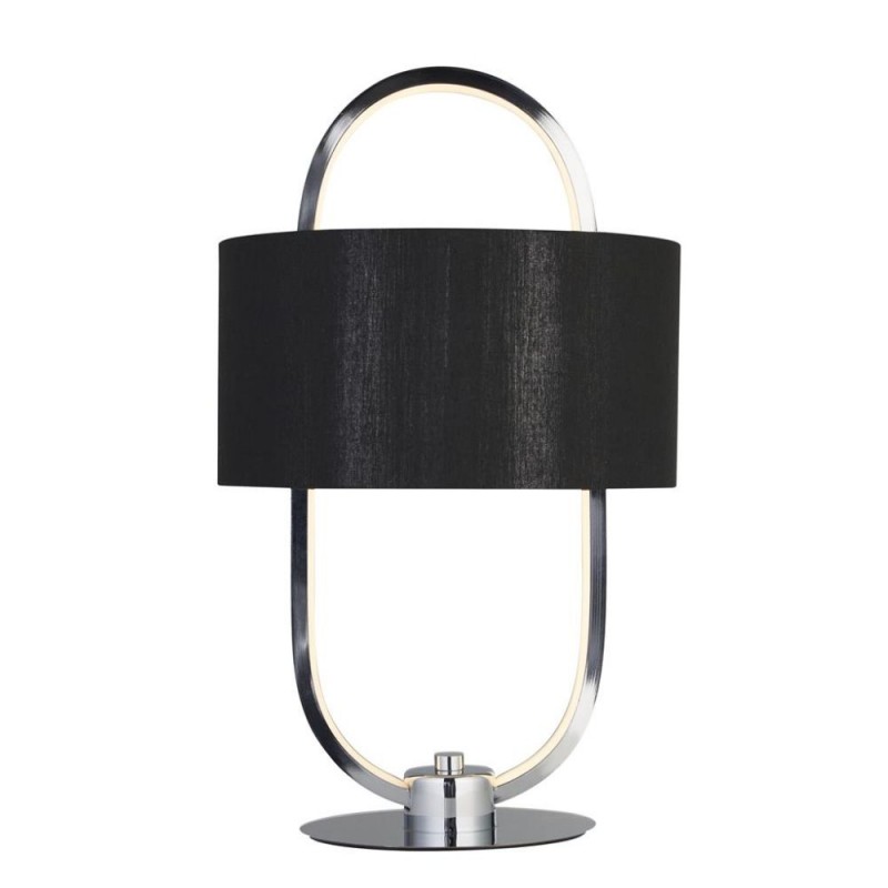 Searchlight-62801CC - Madrid - Chrome LED Table Lamp with Black Shade
