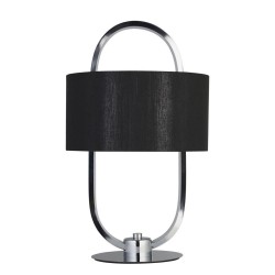 Madrid - Chrome LED Table Lamp with Black Shade