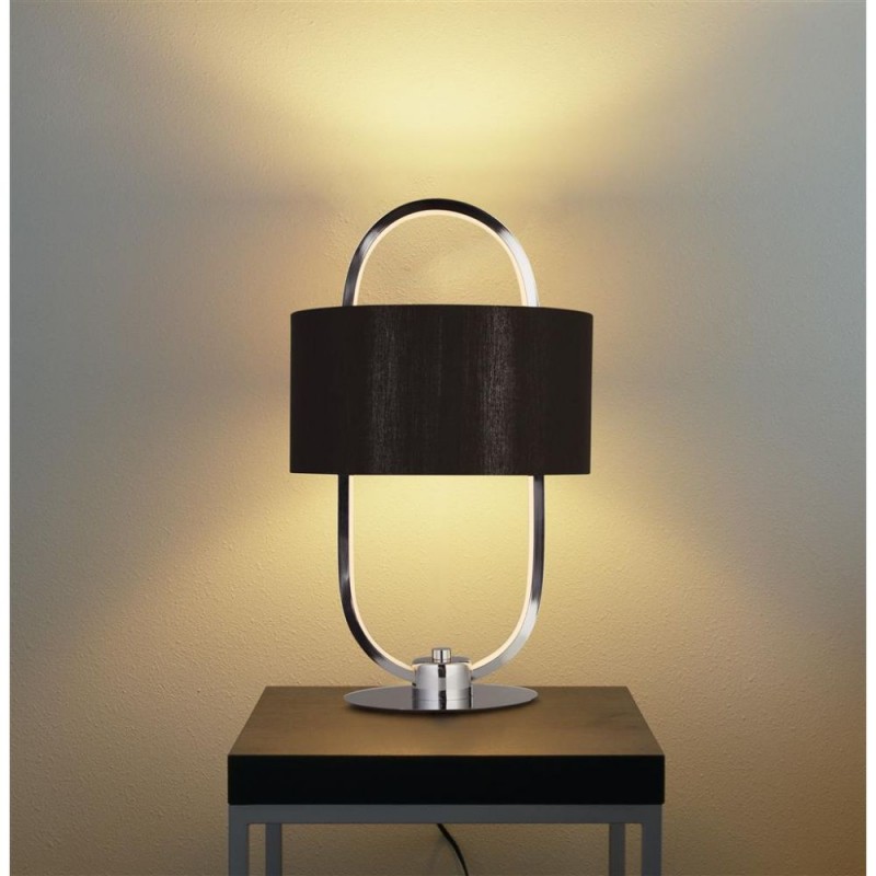 Searchlight-62801CC - Madrid - Chrome LED Table Lamp with Black Shade