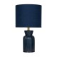 Searchlight-62922BL - Ava - Navy Ceramic Table Lamp with Navy Velvet Shade