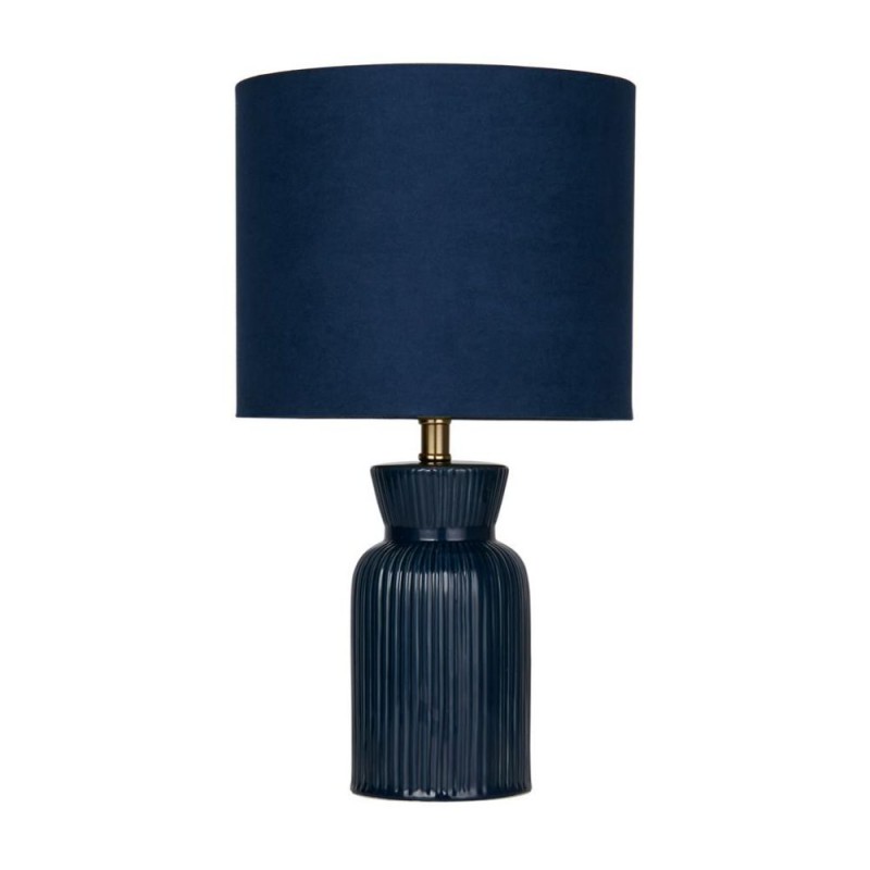 Searchlight-62922BL - Ava - Navy Ceramic Table Lamp with Navy Velvet Shade