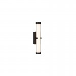 Clamp - Black LED Wall Lamp with Ribbed Clear & White Glass Clamp - Black LED Wall Lamp with Ribbed Clear & White Glass