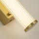 Searchlight-63124-1GO - Clamp - Gold LED Wall Lamp with Ribbed Clear & White Glass